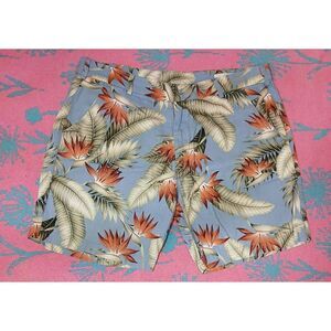 Gustin mens size 36 Bermuda chino shorts Hawaiian blue rust bronze cotton